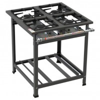 Fogão 4 Bocas Ativo Alta Pressão Grelha 30x30 com 4 Queimadores Line